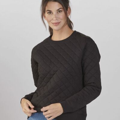 Women's Quilted Crewneck Pullover Thumbnail