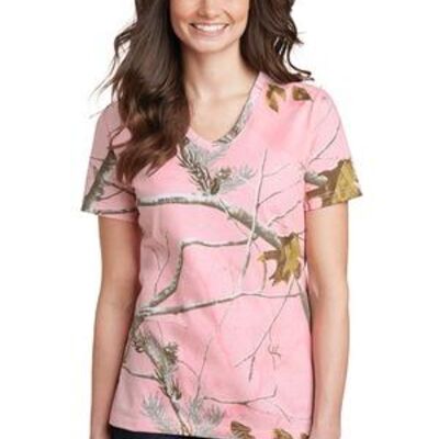 &#153; Realtree &#174; Ladies 100% Cotton V Neck T Shirt Thumbnail