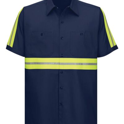 Men's Enhanced Visibility Short Sleeve Cotton Work Shirt Thumbnail