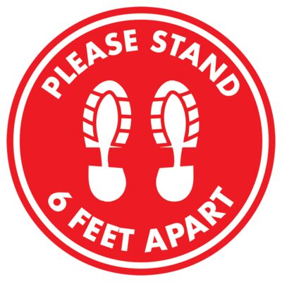 SIGNS - STAND 6' APART - 12" Round 6' Apart Floor Graphic Thumbnail
