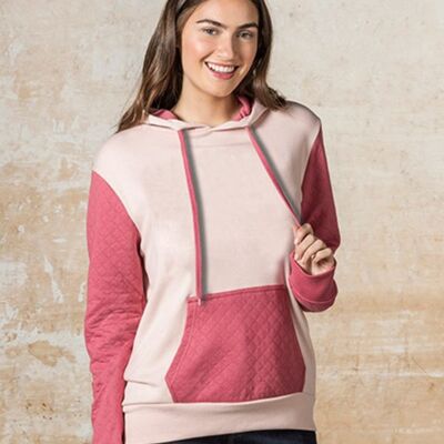 SEW N STITCHES - MV SPORT - Women's Cloud Fleece Quilted Hooded Sweatshirt Thumbnail