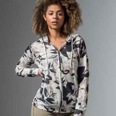 SEW N STITCHES - MV SPORT - Women's Slub Jersey Printed Full-Zip Sweatshirt Thumbnail