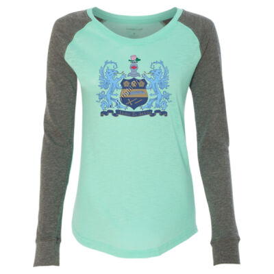 AXiD Women’s Preppy Patch Slub Long Sleeve T-Shirt 2 Thumbnail