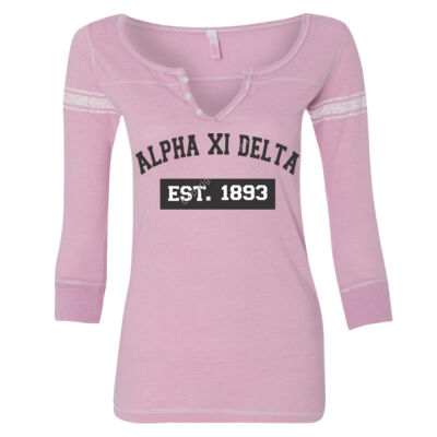 Greek MV Sport - Women's Hailey Henley Three-Quarter Sleeve Shirt - W1454 Thumbnail