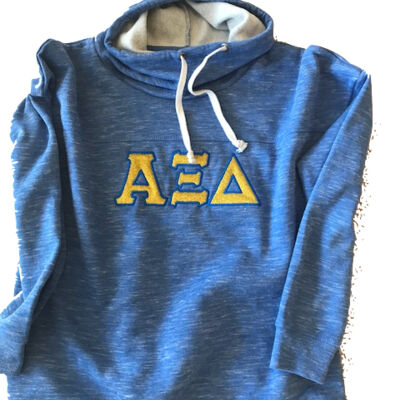 AXiD Glitter Greek Letter Women's Melange Fleece Cowlneck Pullover Thumbnail
